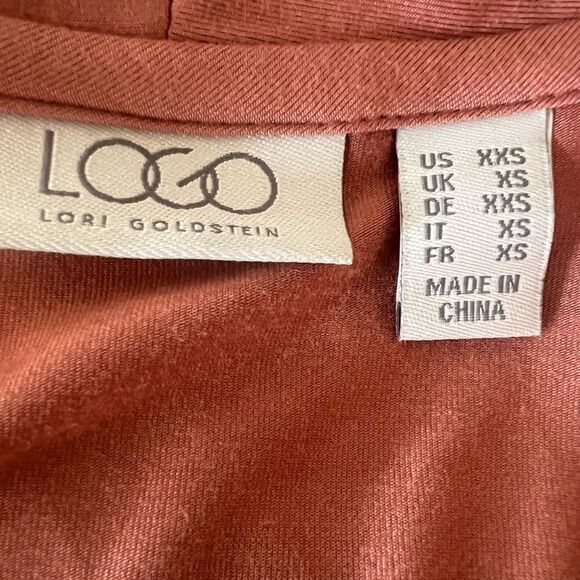4/$25 Logo Lori Goldstein Terra cotta lightweight cardigan Lagenlook layered - Picture 4 of 7